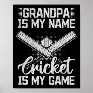 Póster Abuelo es mi nombre Cricket es mi juego - Cricket