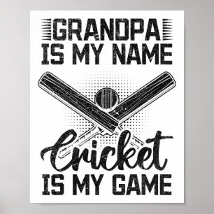 Póster Abuelo es mi nombre Cricket es mi juego - Críquet