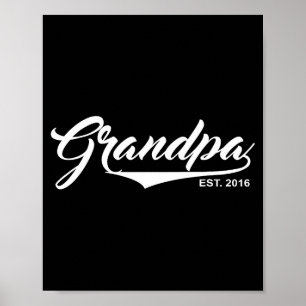 Póster Abuelo Est 2016 Divertido Regalo de Anuncio de Nue