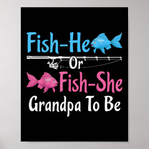 Póster Abuelo Fish-he o Fish-she para Revelar el Género B