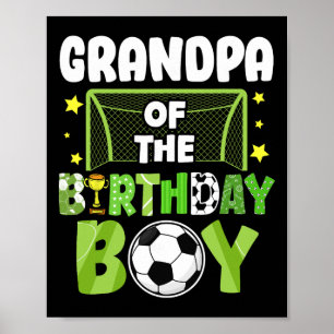 Póster Abuelo Fútbol Cumpleaños Chico Fiesta Fútbol Famil