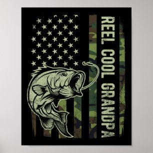 Póster Abuelo Genial Camuflaje Bandera Americana Padres