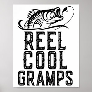 Póster Abuelo Genial de Pesca Pescador Divertido Retro