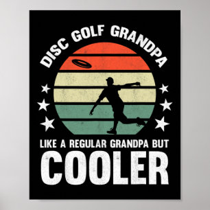 Póster Abuelo Golf de Disco para Hombres Abuelo Jugador d