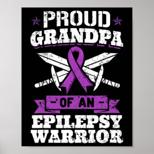 Póster Abuelo Guerrero de la Epilepsia Trastorno de Crisi