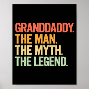 Póster Abuelo Hombre Mito Leyenda Ilustración Retro