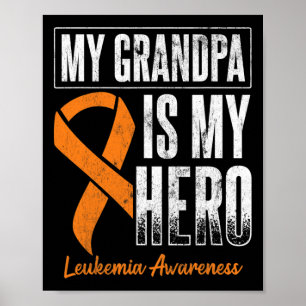 Póster Abuelo mi héroe leucemia cáncer leucemia Sensibili