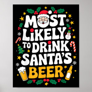 Póster Abuelo Navidad Hombres Papá Más Propenso A Beber S