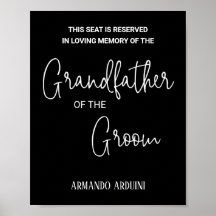 Abuelo negro del Boda en memoria de Groom