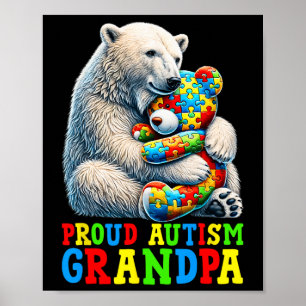 Póster Abuelo orgulloso de autismo lleva autismo