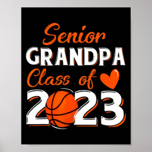 Póster Abuelo orgulloso de un graduado de baloncesto masc