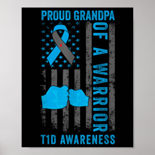 Póster Abuelo Orgulloso De Un Guerrero Del T1d Diabetes T