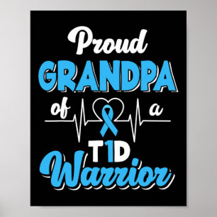 Póster Abuelo Orgulloso De Un Guerrero Del T1d Diabetic D