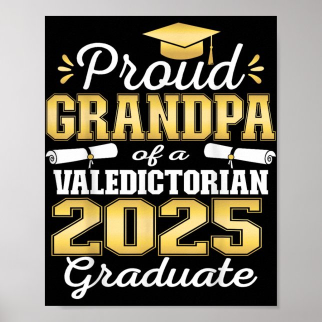 Póster Abuelo Orgulloso Del Graduado 25 De Valedictorian  (Frente)