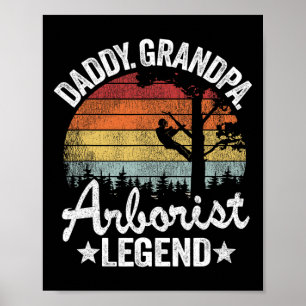 Póster Abuelo Papá Arborista Leyenda Trepa Árboles Papá A