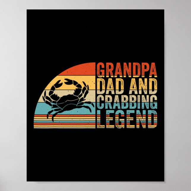 Póster Abuelo Papá Y Leyenda De Crabbing (Frente)
