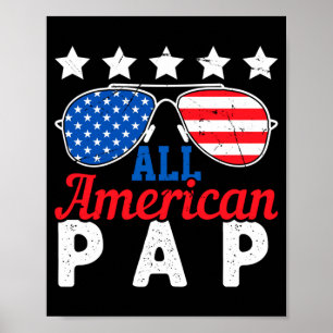 Póster Abuelo Patriótico Retro Del 4 De Julio Papá Americ