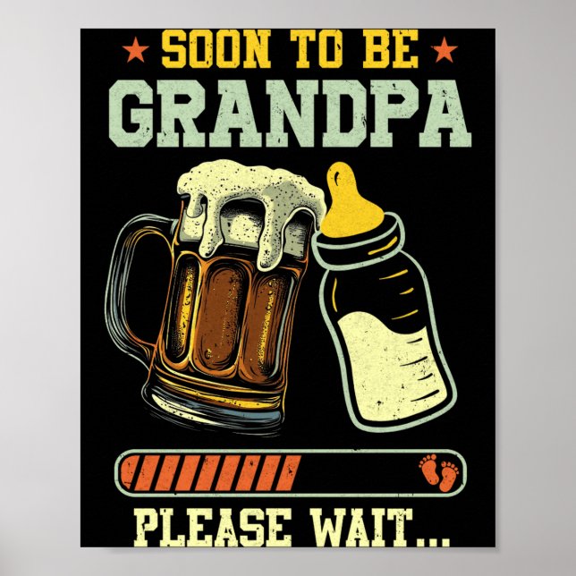 Póster Abuelo Pronto Est 2025 Anuncio de Embarazo (Frente)