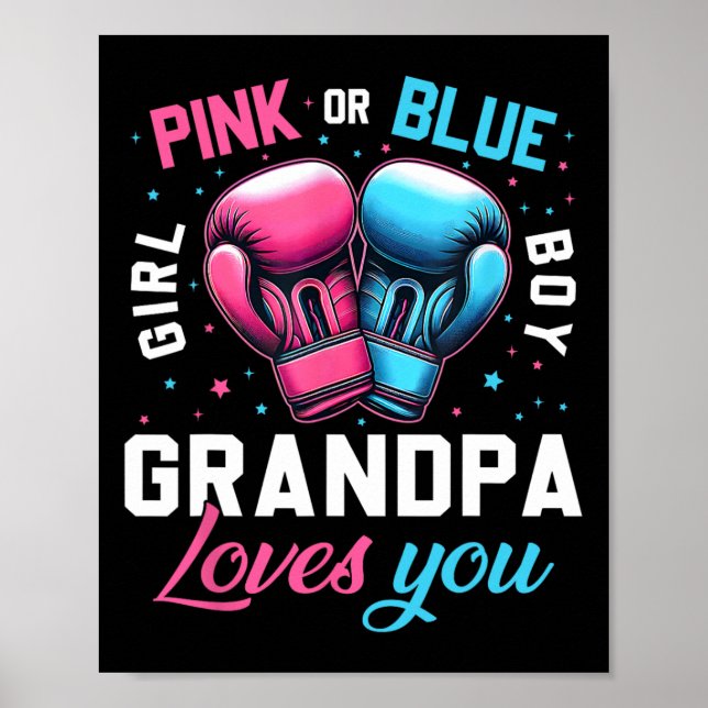 Póster Abuelo Rosa O Azul Te Ama La Revolución Del Boxeo  (Frente)