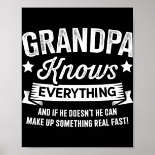 Póster Abuelo Sabe Todo Cumpleaños Día del Padre Navidad