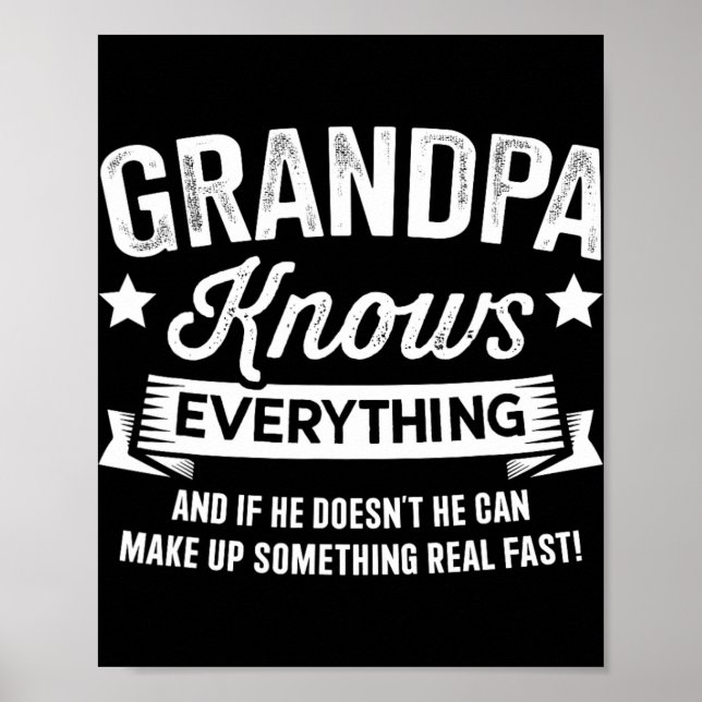 Póster Abuelo Sabe Todo Cumpleaños Día del Padre Navidad (Frente)