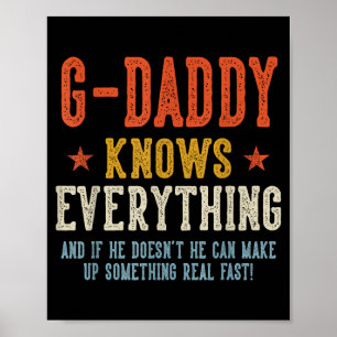 Póster Abuelo sabe todo día del padre retro