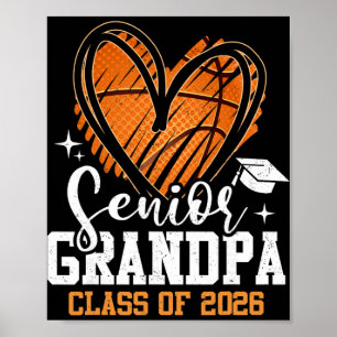 Póster Abuelo Senior Cl De 2026 Graduación De Baloncesto