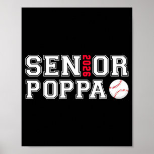 Póster Abuelo senior clase 2026 papá de béisbol poppa