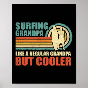 Póster Abuelo Surfista Vintage Como Un Abuelo Regular Gor