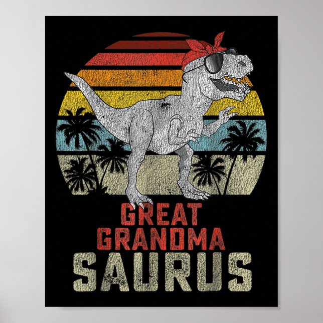Póster Abuelo T Rex Dinosaurio Gran Abuela Sauro (Frente)