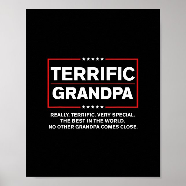 Póster Abuelo Terrible - Divertido Estilo de Campaña de D (Frente)