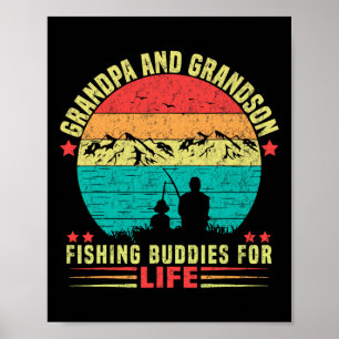 Póster Abuelo Y Abuelo Pescan Buques De Por Vida 1