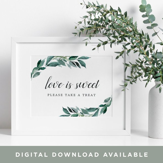 Póster Abundant Foliage Wedding Dessert Bar Sign (Subido por el creador)