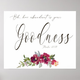 Póster Abundant Goodness rojo floral