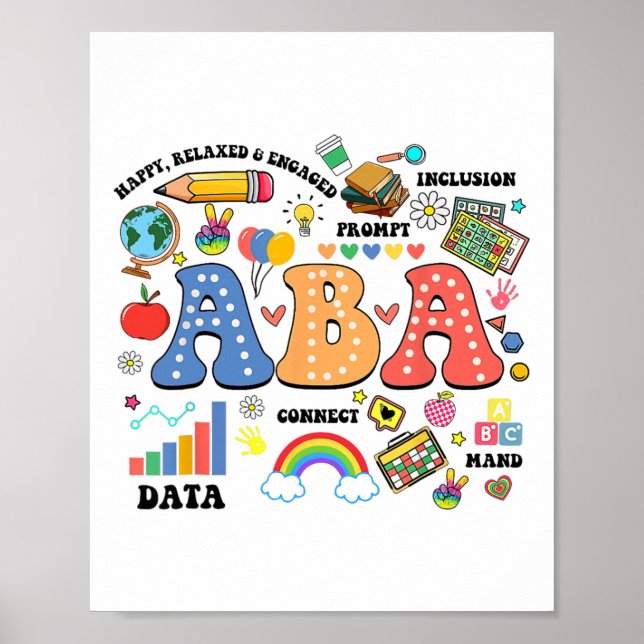 Póster Aby Therapist Behaviour Analyst Autism Therapy Rbt (Frente)