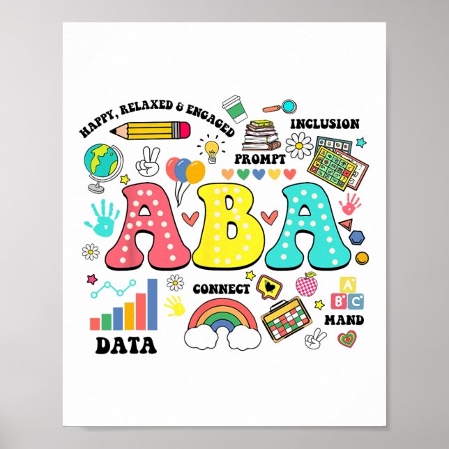 Póster Aby Therapist Behaviour Analyst Autism Therapy Rbt (Frente)