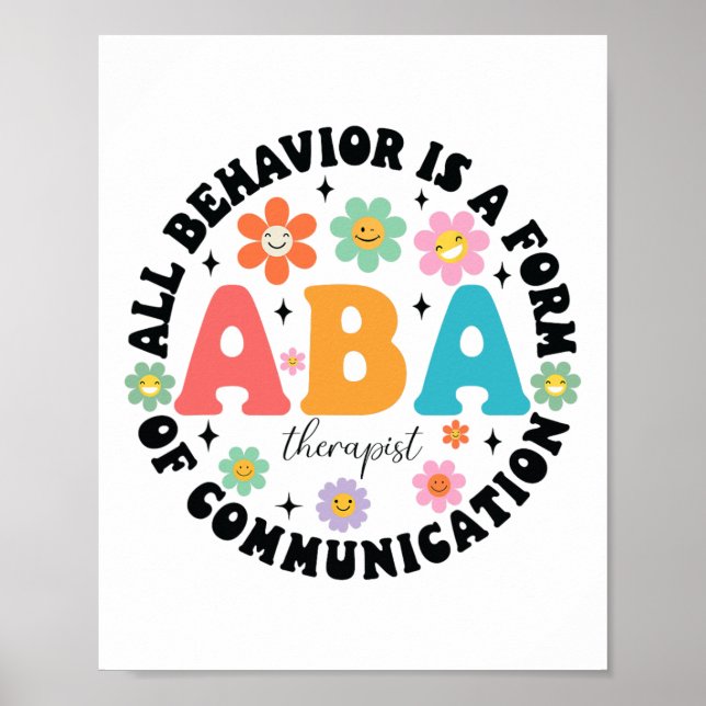 Póster Aby Therapist Behaviour Analyst Autism Therapy Rbt (Frente)