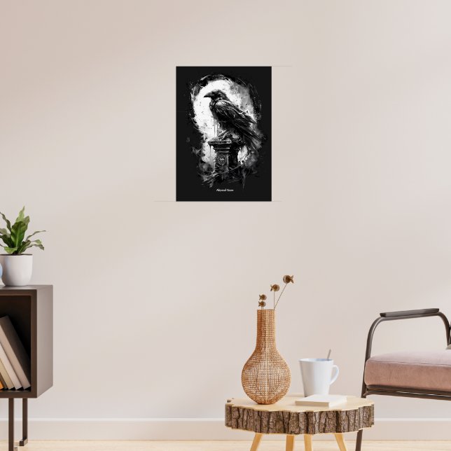 Póster Abyssal Gaze Heavy Metal Raven Skull  (Salón 3)