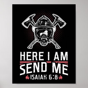 Póster Acá Estoy Enviándome A Isaiah 6:8 Bombero Delgado