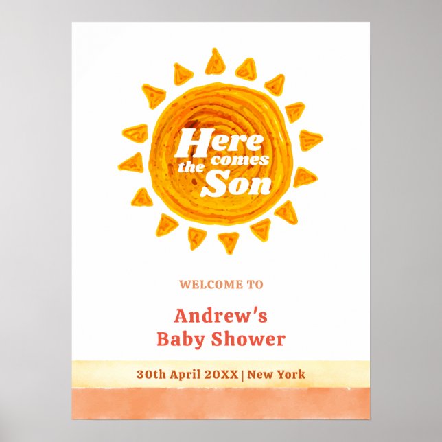 Póster Acá la bienvenida de The Son Boho Baby Shower (Frente)