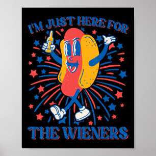 Póster Acá Para Los Wieners Perro Caliente Gracioso 4 De 