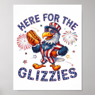 Póster Acá Por La Bandera De Glizzies Hot Dog America