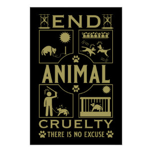 Póster Acabar con la crueldad animal