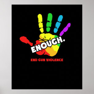 Póster Acabar con la violencia de las armas ya basta con