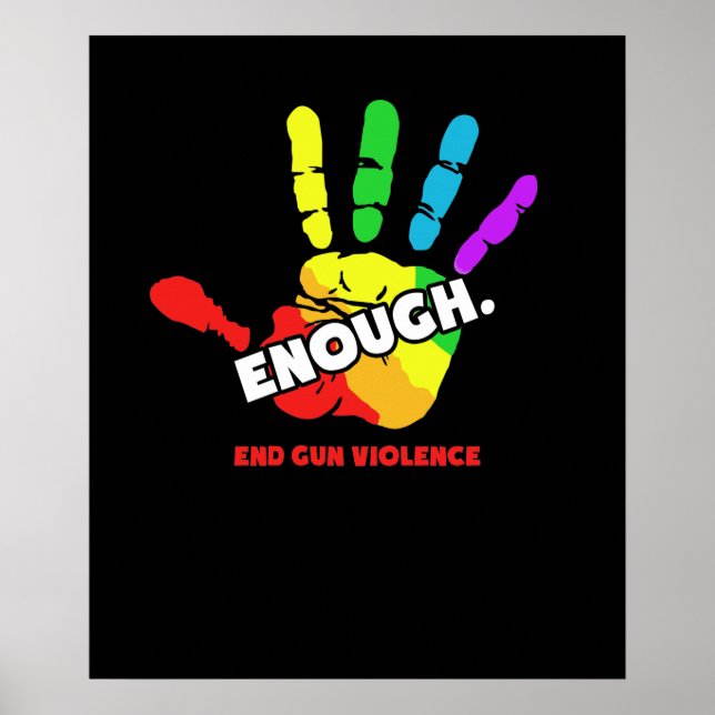 Póster Acabar con la violencia de las armas ya basta con  (Frente)