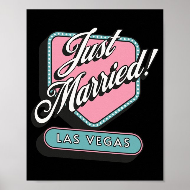 Póster Acabo de casar a la Boda de Las Vegas Bride Groom (Frente)