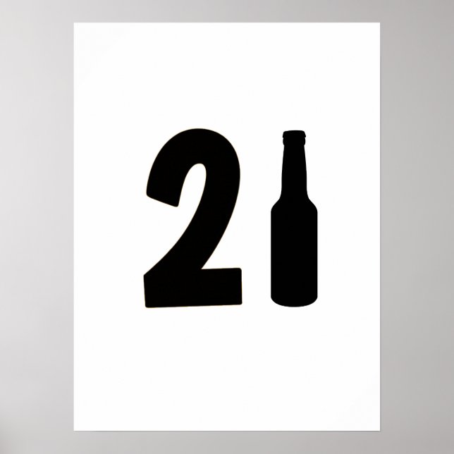 Póster Acabo de convertir 21 botella de cerveza en cumple (Frente)