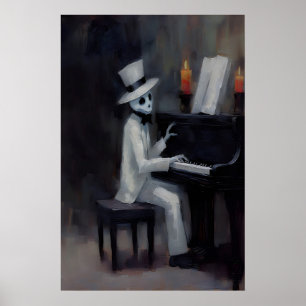 Póster Academia Oscura de Piano de Fantasma Lindo, Impres
