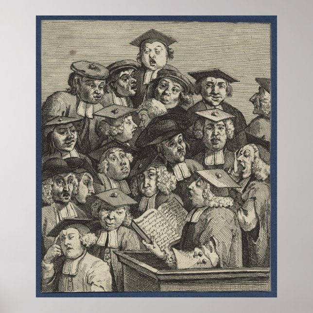 Póster Académicos en una conferencia (por William Hogarth (Frente)