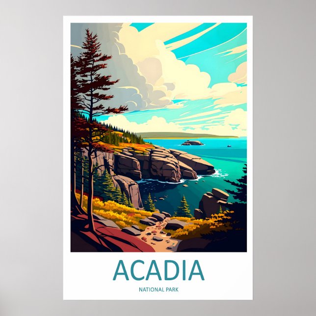 Póster Acadia National Park Travel Print Wall Art Acadia (Frente)